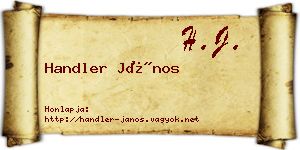 Handler János névjegykártya